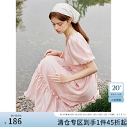 范思藍(lán)恩茶歇法式氣質(zhì)連衣裙女夏季2024新款田園風(fēng)度假長(zhǎng)裙12506 玫瑰粉 S