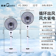 冠凌家用落地扇小型家用電風(fēng)扇12寸循環(huán)扇全銅電機上下左右搖頭靜音扇 白色落地式12寸【FC-30A3】