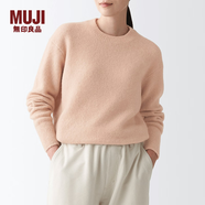 無(wú)印良品 MUJI 女式 含牦牛絨駱駝絨圓領(lǐng)毛衣 長(zhǎng)袖針織衫秋 冬季 煙熏粉色 M -L(165/88A)