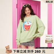 拉拉波波哆啦A夢(mèng)新款設計感減齡薄衛衣女圓領(lǐng)寬松顯瘦高級上衣ABCD-WSTS18 綠色 M