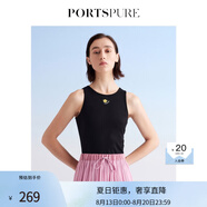 PORTSPURE寶姿女裝春夏新品女裝縫制針織無(wú)袖上衣RP8N031RCD040 BLACK M