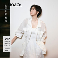 MO&Co.【moco秦嵐同款】外套夏輕薄通透苧麻工裝抽繩
