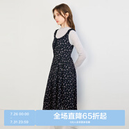 樂(lè)町黑色碎花吊帶背心裙20打底裙復(fù)古風(fēng)時(shí)髦疊穿長(zhǎng)裙 彩色印花（現(xiàn)貨） M