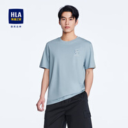 海瀾之家（HLA）短袖t恤男夏季時(shí)尚印花百搭圓領(lǐng)短T打底上衣男裝潮牌休閑體恤衫男 淺藍(lán)CE (涼感/抗菌/防螨) L 175/92A