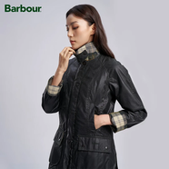 Barbour Beadnell女士四季純棉經(jīng)典修身格紋里涂蠟油蠟夾克 鼠尾草綠 L (12)