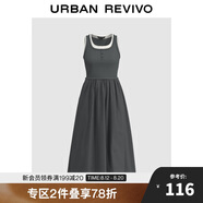 UR2025夏季新款女裝拼接假兩件撞色無(wú)袖連衣裙UWM750057