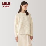 無印良品（MUJI） Labo 女式 羊毛 圓領(lǐng)毛衣 女款冬季 女裝 針織衫 AF02AA4A 米白色 XL (165/92A)