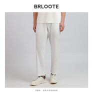 巴魯特（Brloote）【商場(chǎng)同款】男士拉鏈腰白色休閑褲常規亞麻常規直筒褲版褲子男春 白色 31 （170/80A）