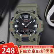 卡西歐（CASIO） 手表 防水黑金太男表 多功能夜光雙顯電子表 運動學生手表 HDC-700-3A2 十年電力+百米防水