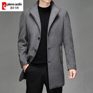 皮爾卡丹（pierre cardin）中長(cháng)款大衣男士西裝領(lǐng)英倫風(fēng)衣2025年秋季新款商務(wù)休閑外套男輕奢 灰色 M 170