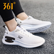 361°男鞋運動(dòng)鞋男NFO軟底冬季361度男士休閑網(wǎng)面透氣老爹鞋跑步鞋子男 361度白/曜石黑2215 40