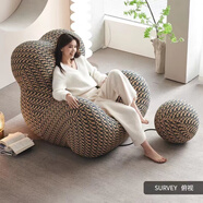 MATTE MAISA媽媽的懷抱沙發(fā)椅輕奢繡球單人休閑毛曉彤心居展翔同款沙發(fā)懶人 迪奧-現貨秒發(fā)