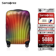 新秀麗（Samsonite）行李箱20英寸拉桿箱輕盈貝殼箱旅行箱包CS2霓虹色密碼登機(jī)箱