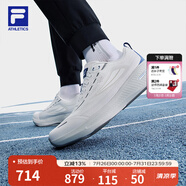 FILA 斐樂官方男鞋NUVOLE 3 RUN路跑鞋男2025夏新款柔云3運動跑步鞋男 白中白-BA 42.5