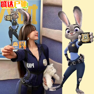 何佳功朱迪兔子衣服辣妹動漫兔女郎兔子警官cos朱迪女警性感成人戰(zhàn)袍漫 藍色兔子警官套裝 180 XL