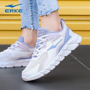 鴻星爾克女鞋運動(dòng)鞋2026秋冬旗艦紅星女士休閑皮網(wǎng)透氣老爹鞋新款跑步鞋子 霧紫色3195 【透氣網(wǎng)面】 35