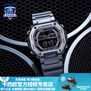 卡西歐（CASIO） 男表女表卡西歐手表男女情侶表學生時尚運動表太陽能雙顯電子表 MWD-110H-8BVDF格雷灰銀