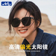 璞韻（PUYUN）偏光太陽鏡墨鏡男女士大框高清防紫外線學(xué)生司機(jī)開車眼鏡明星同款 煙灰框-透明款（禮盒禮袋裝）