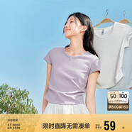 森馬（Semir）短袖t恤女短款緊身夏季圓領(lǐng)正肩上衣V領(lǐng)收腰套頭衫109324100003