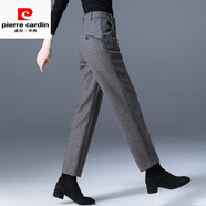 皮爾卡丹（pierre cardin）女裝休閑毛呢褲子秋冬蘿卜褲2025新款加厚顯瘦寬松直筒煙管哈倫褲 灰色 保暖甄選 XL 建議116-125斤