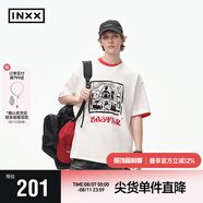 英克斯（inxx）MASTER 組合刺繡短袖沖霄漢植絨印花上衣情侶XRF2011216 本白 S