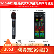十盞燈W15無(wú)線(xiàn)話(huà)筒網(wǎng)紅直播設備聲卡套裝錄音設備手機唱歌喊麥 W15-KB11槍色麥克風(fēng)典雅黑精簡(jiǎn)