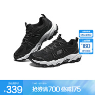 斯凱奇（Skechers）【成毅同款】云野 | 登山徒步鞋戶外男女款抓地防護耐磨網(wǎng)布透氣 女款-黑色/白色/BKW 37