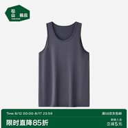 松山棉店男背心無(wú)袖t恤舒爽天絲打底汗衫薄款透氣內搭高級灰175/L