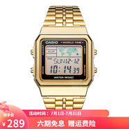 卡西歐（CASIO）手表 經(jīng)典方塊小金表時尚ins復(fù)古男表女表情侶表夜光電子表 A500WGA-1D 34mm表盤男款