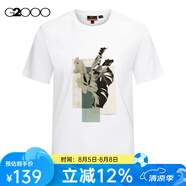 G2000【全棉】男裝SS24商場(chǎng)新款柔軟舒適全棉印花休閑百搭短袖T恤 白色 M