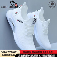 nasawassup品質(zhì)男鞋春秋季潮流百搭小白鞋透氣運(yùn)動(dòng)鞋休閑跑步鞋輕便舒適網(wǎng)鞋 2029百搭白色 42 標(biāo)準(zhǔn)尺碼