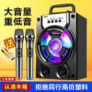 拼搏者 便攜藍牙音箱低音炮大音量戶(hù)外小型廣場(chǎng)舞音響迷你手提家用帶麥克風(fēng)手機微信收款語(yǔ)音播報器 升級版+2個(gè)無(wú)線(xiàn)話(huà)筒
