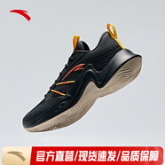 安踏（ANTA）熱浪籃球鞋男水泥克星專業(yè)實戰(zhàn)透氣緩震防側翻中幫運動鞋 考拉灰/檸檬黃-4 39