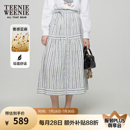 Teenie Weenie小熊女裝半身裙2025夏季新款清新活力時(shí)尚豎條紋裙子 條紋 S