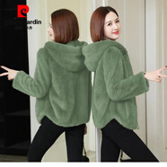 皮爾卡丹抓絨衣女冬季新款搖粒絨寬松衛衣加絨保暖開(kāi)衫大碼百搭珊瑚絨外套 綠色 L 【建議135-160斤