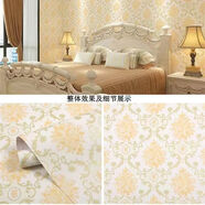 葉余加厚墻紙家用客廳防水防潮背景墻壁紙臥室溫馨宿舍墻壁翻新 歐式金花 60.2厘米寬*1米長(cháng)自帶背膠