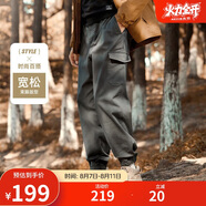 駱駝（CAMEL）機(jī)能工裝休閑褲男女士潮流寬松運(yùn)動(dòng)束腳長褲子春秋季M13CAWI133