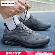 斯凱奇（Skechers）男鞋夏季2025新款緩震跑步鞋透氣慢跑鞋輕便休閑鞋網(wǎng)面運動鞋子男 炭灰色/緩震出色 39.5 內(nèi)長250mm