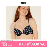 維多利亞的秘密 PINK 夏季圓盤胸內(nèi)衣2805舒適3/4罩杯聚攏外擴(kuò)文胸胸罩無痕聚攏 5OKW黑色花朵-聚攏 11202805 65B （30B）