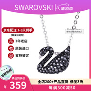 施華洛世奇（SWAROVSKI）天鵝項鏈系列 優(yōu)雅魅力鎖骨鏈 生日情人節(jié)520禮物送女友時尚飾品 小號銀鏈黑天鵝  5347330