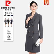 皮爾卡丹（pierre cardin）黑色西裝連衣裙女春秋正式場合高級感酒店經(jīng)理接待工作服正裝裙子 669灰色連衣裙 2XL (121-130斤)