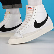 耐克（NIKE）官方男女情侶款高幫板鞋 秋季新款時尚BLAZER77復古i BQ6806-100/男款-白 38.5