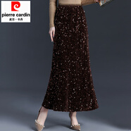 皮爾卡丹亮片裙閃閃發(fā)光洋氣星空感魚(yú)尾裙長(cháng)裙2026新款包臀裙半身長(cháng)裙秋冬 咖色 均碼