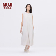 無(wú)印良品（MUJI）IDEE 女式 平紋 無(wú)袖連衣裙 女裝裙子25年夏季 連身裙 GA44CC5S 淺灰色 L (165/88A)