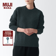 無印良品 MUJI 女式 含牦牛絨駱駝絨圓領(lǐng)毛衣 長袖針織衫秋 冬季 深灰色 XS -S(155/80A)