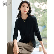 初申春秋針織衫女圓領(lǐng)開(kāi)叉設計感小眾時(shí)尚顯瘦寬松毛衣外套S143Z3023