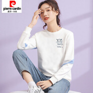 皮爾卡丹2025新款純.棉無(wú)帽衛衣女薄款圓領(lǐng)寬松洋氣卡通簡(jiǎn)約長(cháng)袖春秋季新 Y36108白色 L (建議106-125斤)
