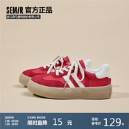 Semir女鞋德訓(xùn)鞋女春夏透氣百搭休閑運(yùn)動(dòng)鞋板鞋女SFYM233655 圣誕紅 35