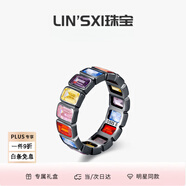 戀上心法國設計師S925純銀Ins風(fēng)彩虹方鉆戒女撞色設計感甜酷風(fēng)指環(huán) S925純銀 美碼-5號