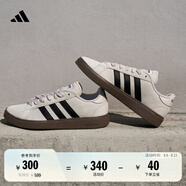 adidas「面包鞋」GRAND COURT BASE 00s休閑低幫板鞋男女阿迪達斯   灰色/黑色/醬紫   41